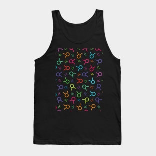 Pattern Taurus Zodiac Sign Horoscope Astrology Symbol Black Tank Top